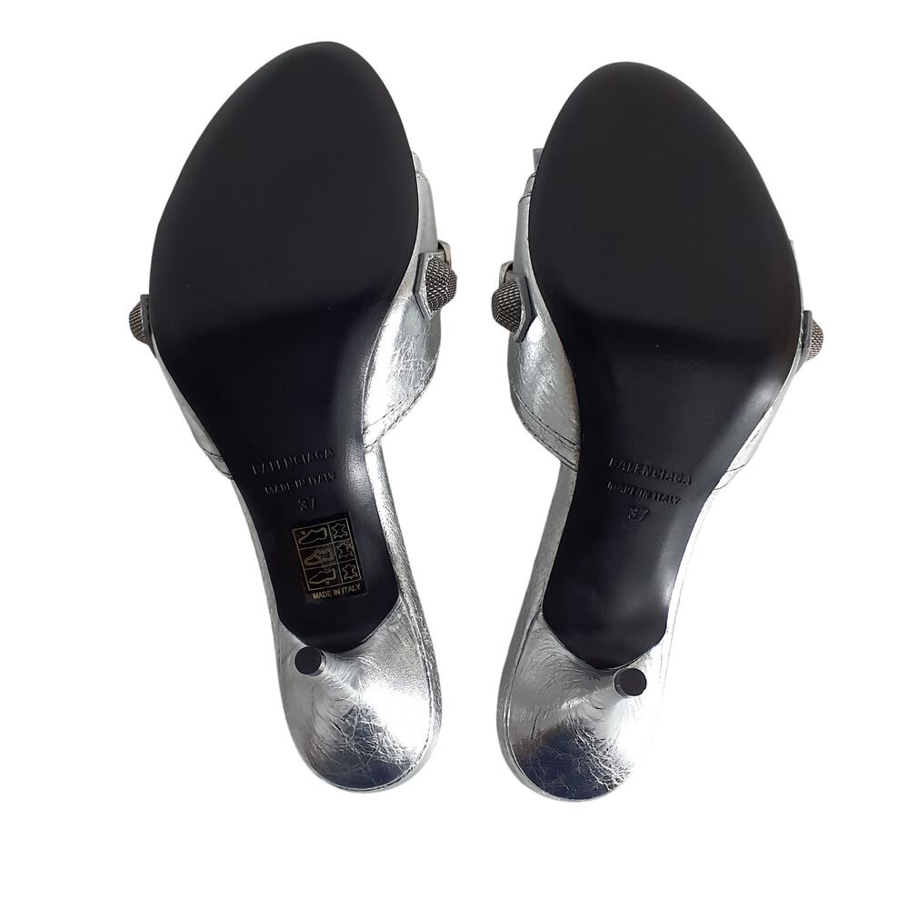 Balenciaga Metallic Silver Cagole Sandal Size EU 37 / US 7 - Picture 5 of 5